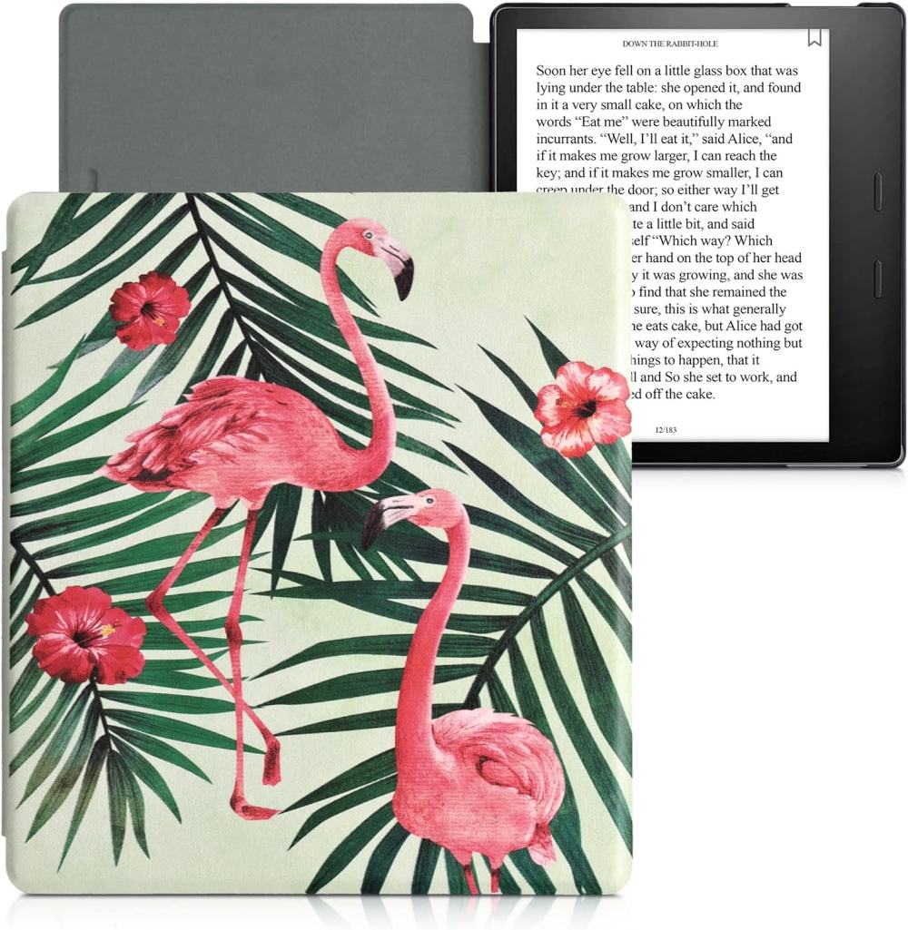 Pouzdro KW Mobile - Flamingos & Palm Trees - KW4941715 - pro Amazon Kindle Oasis 2 / 3 - vícebarevné