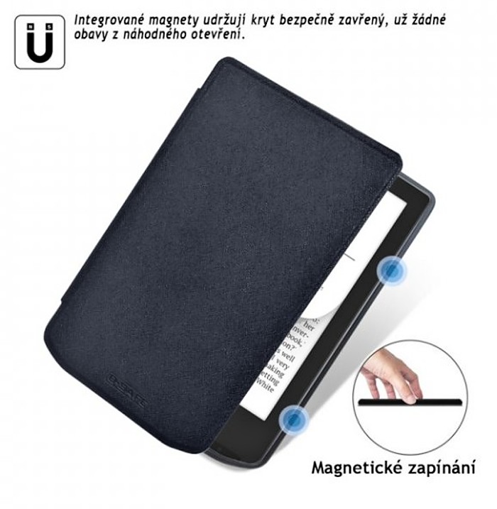 Pouzdro B-SAFE LOCK 3507, obal na Pocketbook 629 Verse / 634 Verse Pro - magnetické zavírání, AutoSleep, tmavě modré
