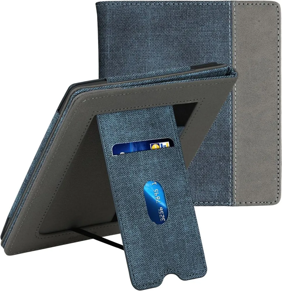 Pouzdro KW Mobile Double Leather - KW6118917 - pro Onyx Boox Leaf 2 - barva černá, denim