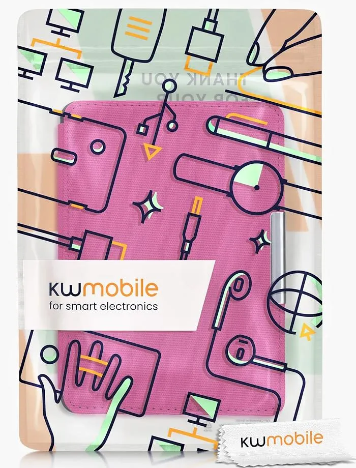Pouzdro KW Mobile - Nylon Book - KW4948733 - pro Amazon Kindle Paperwhite 1/2/3 - tmavě růžové