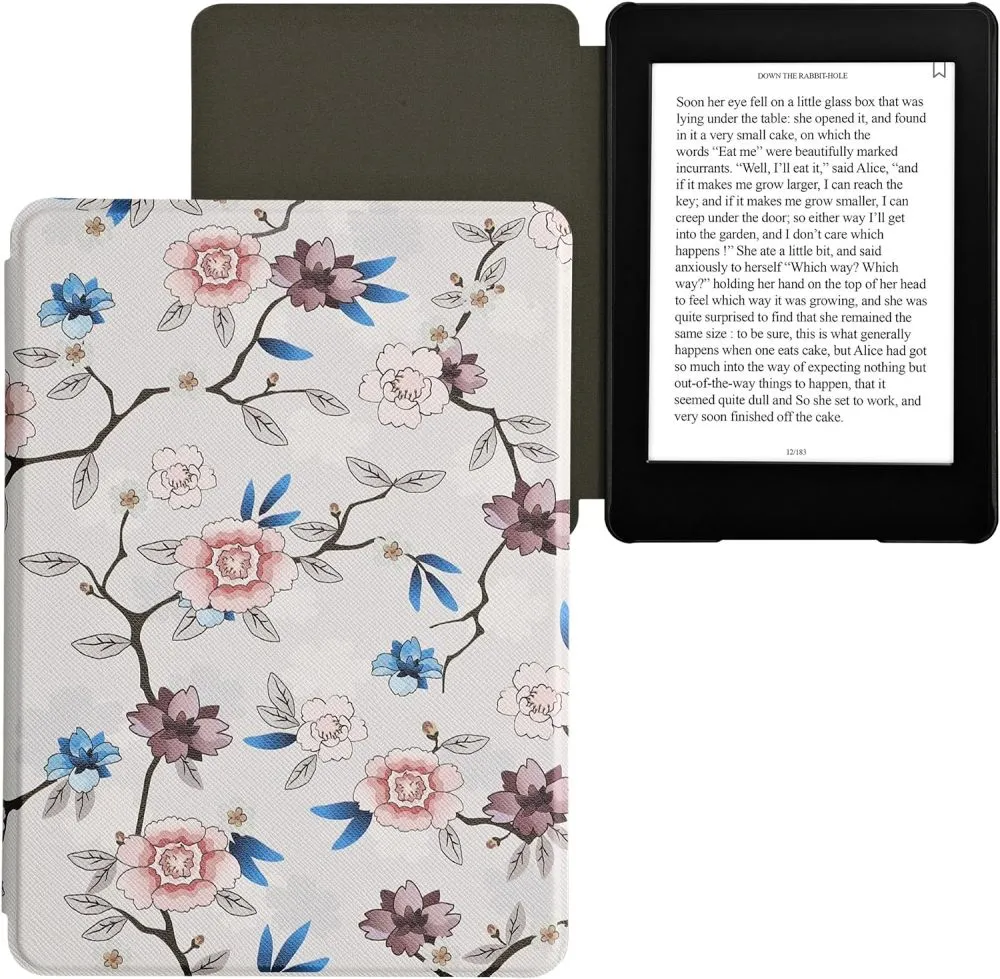Pouzdro KW Mobile - Flower Leaf - KW5983408 - pro Amazon Kindle Paperwhite 5 (2021) - vícebarevné