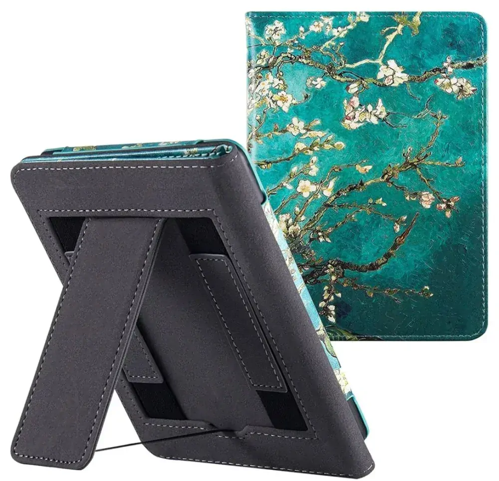 Fortress FT4014 Premium - pouzdro se stojánkem pro Amazon Kindle Paperwhite 5 (2021) - motiv Blue Garden, magnet, AutoSleep