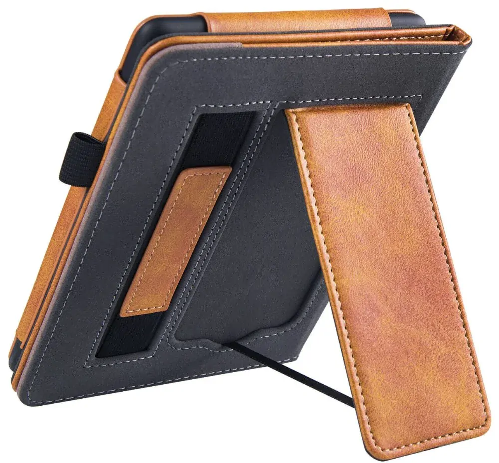 Fortress FT4026 Premium - pouzdro se stojánkem pro Amazon Kindle Paperwhite 5 (2021) - hnědé/šedé, magnet, AutoSleep