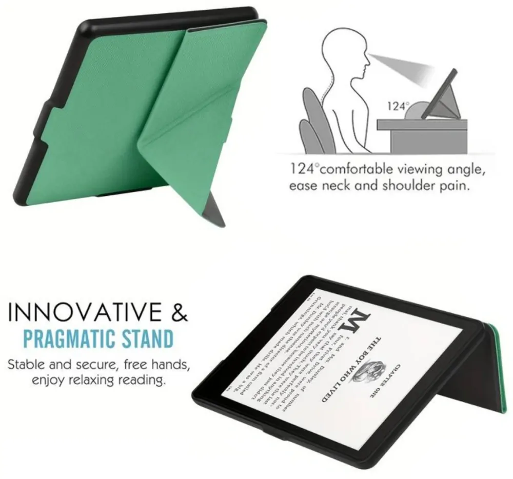 ARMORI STANDER S108, pouzdro se stojánkem Origami pro Amazon Kindle Voyage - tyrkysové