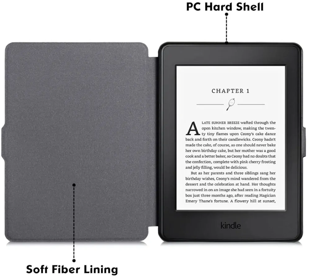 Armori Trimer T116, pouzdro pro Amazon Kindle Paperwhite 1/2/3 - magnetické zavírání, AutoSleep, motiv Dolphins