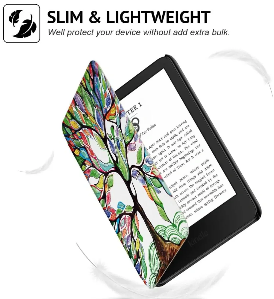 Armori Trimer T124, pouzdro pro Amazon Kindle Paperwhite 1/2/3 - magnetické zavírání, AutoSleep, motiv Tree