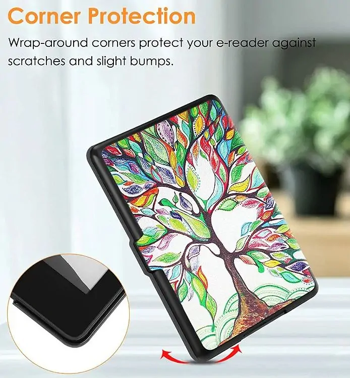 Armori Trimer T156, pouzdro pro Amazon Kindle Oasis 2/3 - magnetické zavírání, AutoSleep, motiv Tree