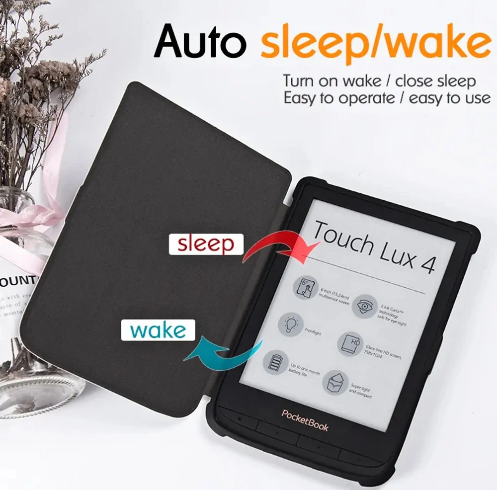 Armori Trimer T186, pouzdro pro Pocketbook 616/617/618/627/628/632/633 - magnetické zavírání, AutoSleep, motiv Village