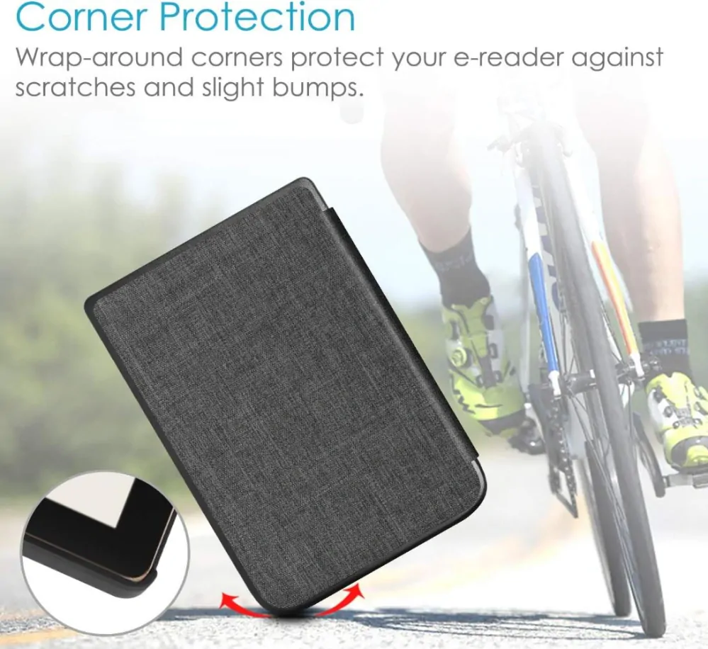 Armori Trimer T187, pouzdro pro Pocketbook 616/617/618/627/628/632/633 - magnetické zavírání, AutoSleep, motiv Grey Canvas