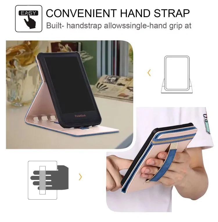 Armori Shelter H208 - pouzdro se stojánkem pro Pocketbook 616/617/618/627/628/632/633 - modré