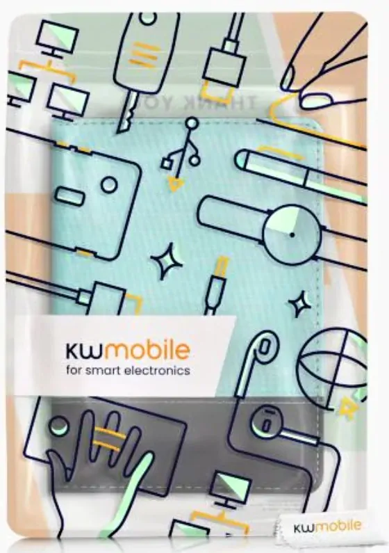 Pouzdro KW Mobile - Leather And Canvas - KW5715771 - pro Amazon Kindle Paperwhite 5 (2021) - tyrkysové, černé