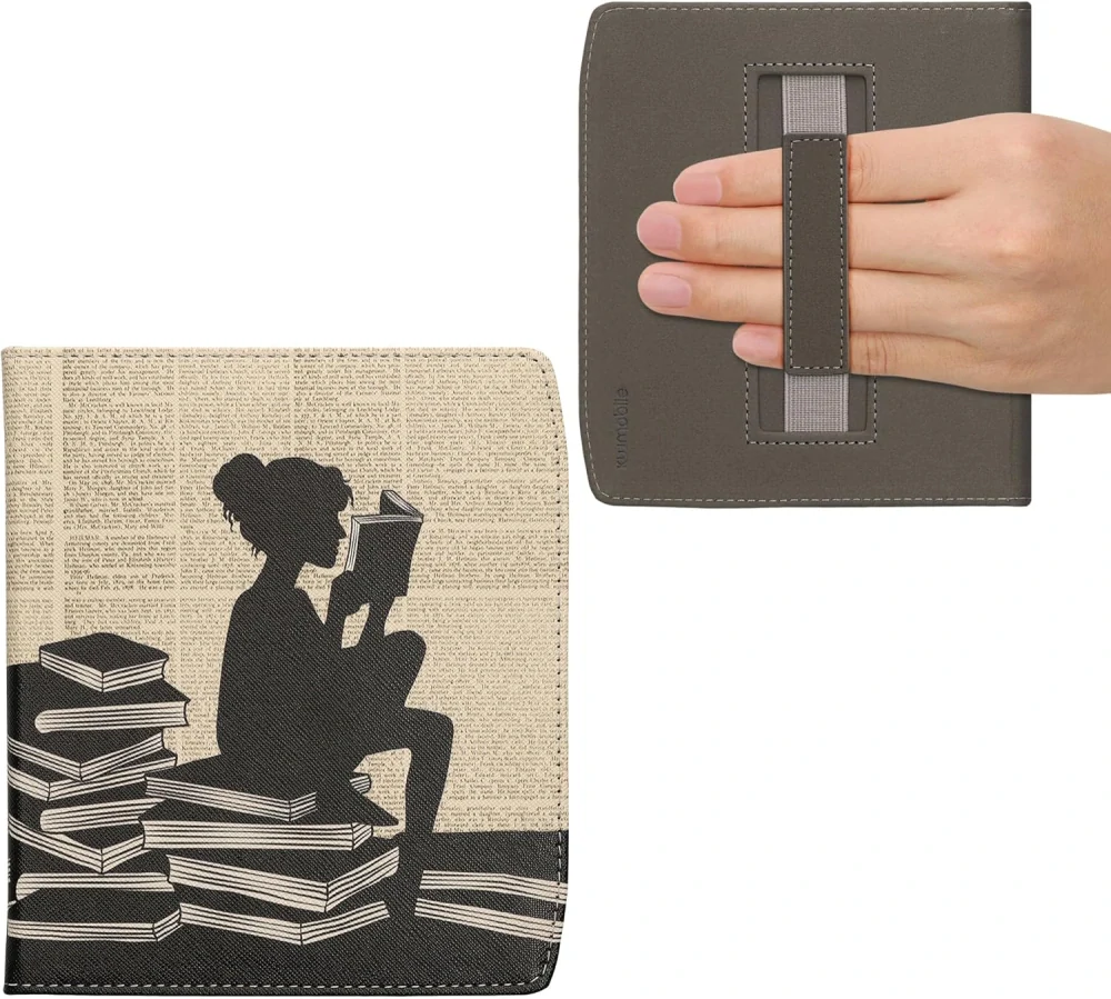 Pouzdro KW Mobile - Girl And Books Handstrap - 23RW002C - pro Pocketbook 700 Era / 700 Era Color - vícebarevné