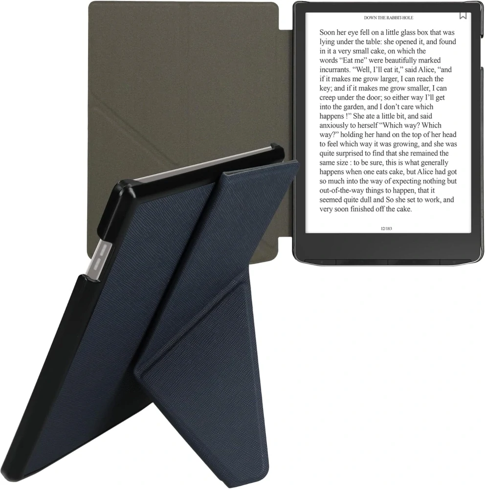 Pouzdro KW Mobile - Origami Blue - 23SB002C - pro Pocketbook 743G InkPad 4 / 743K3 Color 3 / 743C Color 2 - tmavě modré