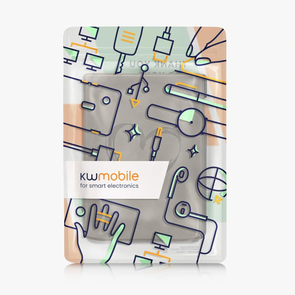 Pouzdro KW Mobile - Brushed Heart Grey - 23SA003C - pro Pocketbook 743G InkPad 4 / 743K3 Color 3 / 743C Color 2 - šedé