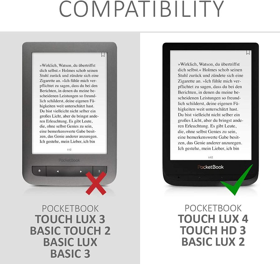 Pouzdro KW Mobile - Dandelion Love - KW4760310 - pro Pocketbook 616/617/627/628/632/633 - barva černá, šedá