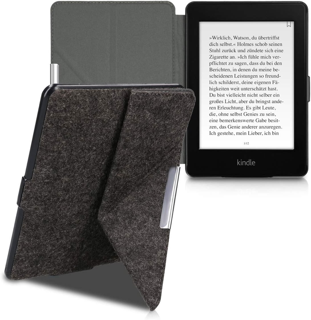 Pouzdro KW Mobile - Origami Felt - KW4690801 - pro Amazon Kindle Paperwhite 1/2/3 - tmavě šedé