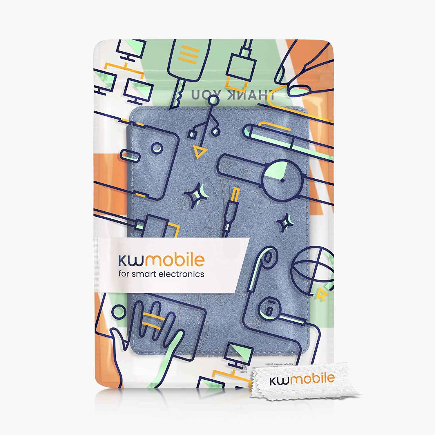 Pouzdro KW Mobile - Butterfly Tendril - KW5625603 - pro Amazon Kindle Paperwhite 5 (2021) - modré