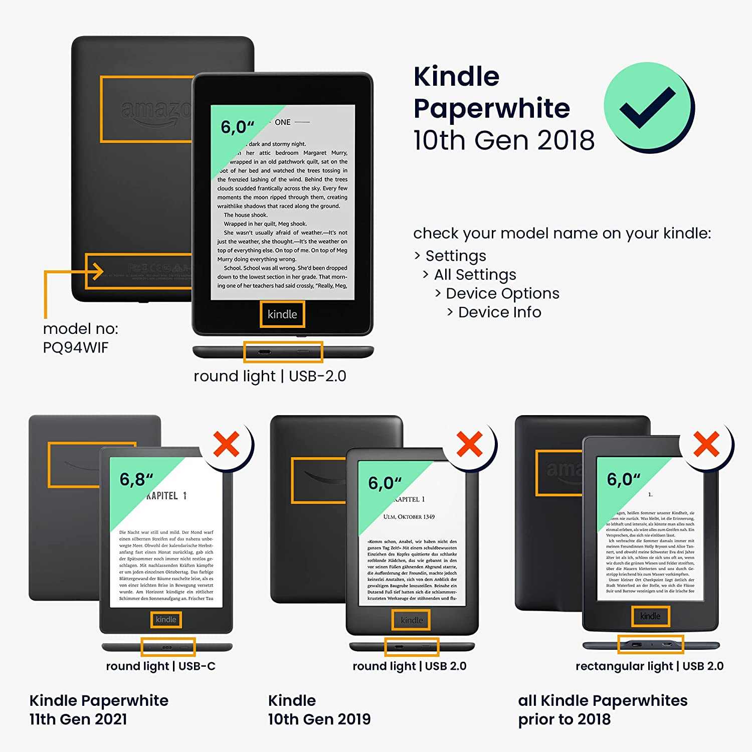 Pouzdro KW Mobile - Ancient World Map - KW4664456 - pro Amazon Kindle Paperwhite 4 (2018) - vícebarevné