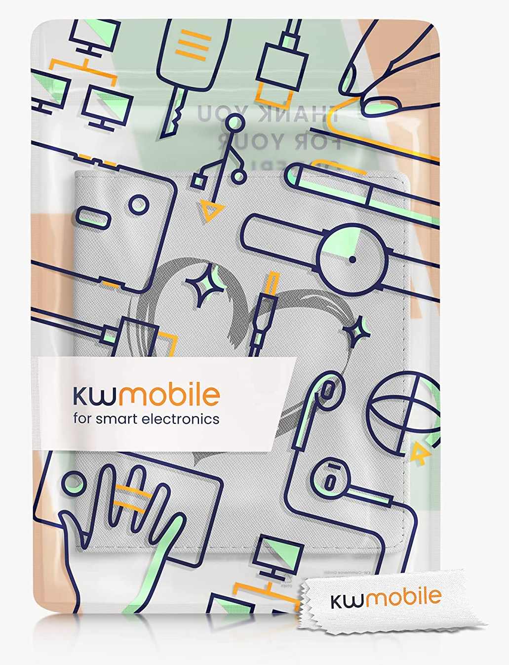 Pouzdro KW Mobile - Brushed Heart - KW4941806 - pro Amazon Kindle Oasis 2/3 - šedé