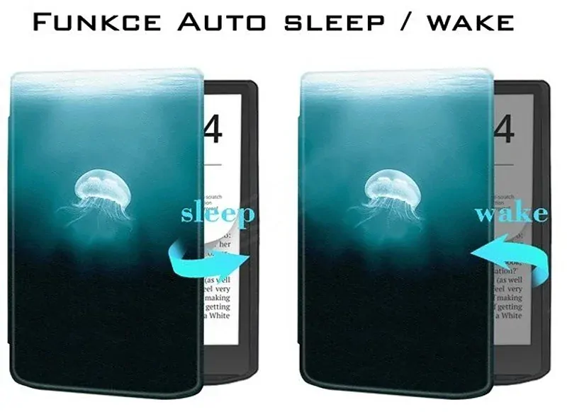 Pouzdro B-SAFE LOCK 3483, obal na Pocketbook 743G InkPad 4 a Pocketbook 743C InkPad Color 2 - motiv Medusa, magnetické zavírání, AutoSleep