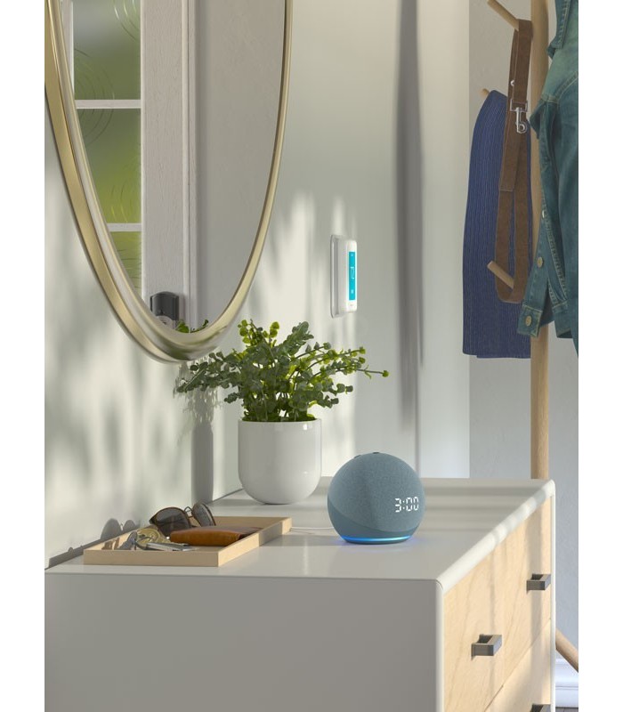 Amazon Echo DOT Clock 2022 (5. generace) - hlasový asistent s hodinami - Deep Sea Blue (modrý)