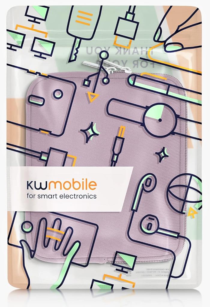 Pouzdro KW Mobile Neoprene Zipper - KW57397108 - Univerzální pouzdro pro čtečky 6-7" - fialové