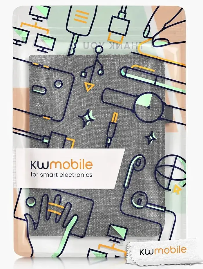 Pouzdro KW Mobile - Fabric Flip - KW5971819 - pro Amazon Kindle Paperwhite 4 (2018) - tmavě šedé