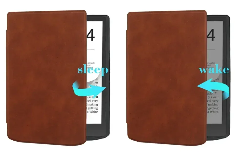 Pouzdro Durable Lock DL4041, obal na Pocketbook 743G InkPad 4 a Pocketbook 743C InkPad Color (2/3) - hnědé, magnetické zavírání, AutoSleep