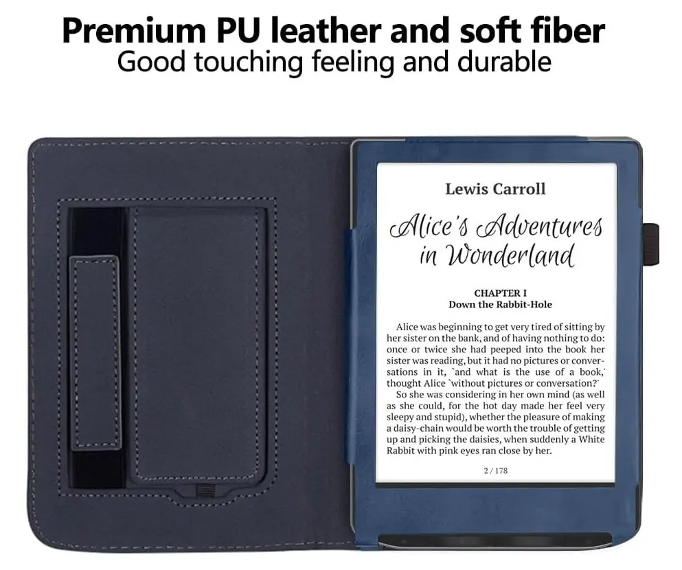 ARMORI Holder T047 - pouzdro se stojánkem pro Pocketbook 629/634 Verse (Pro) - tmavě modré, magnet, AutoSleep