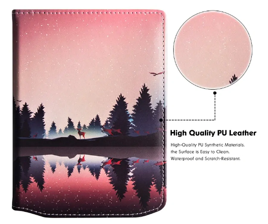 ARMORI Holder T049 - pouzdro se stojánkem pro Pocketbook 629/634 Verse (Pro) - motiv Nightlake, magnet, AutoSleep