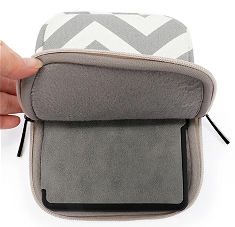 ARMORI Zipper Z073 - motiv Zigzag Grey - Univerzální pouzdro pro čtečky 6" - textilní, zip