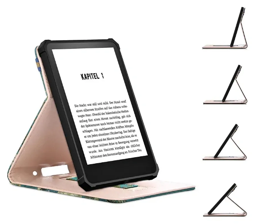 Armori Shelter H173 - pouzdro se stojánkem pro Amazon Kindle 2022 - motiv Blue Garden