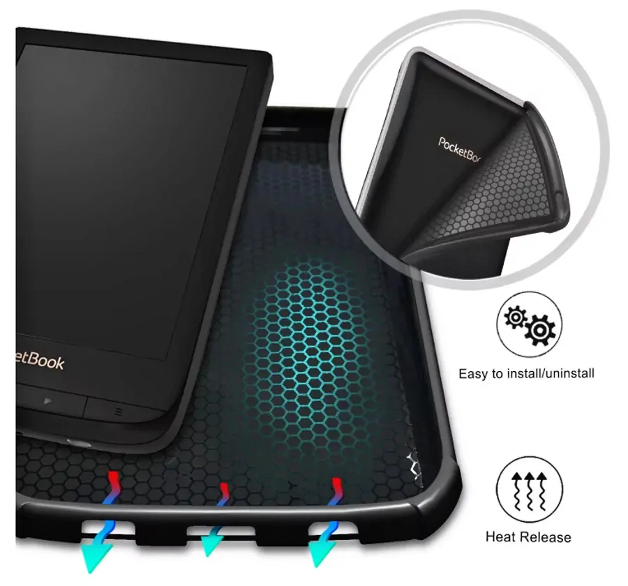 Armori Trimer T182, pouzdro pro Pocketbook 616/617/618/627/628/632/633 - magnetické zavírání, AutoSleep, motiv Green Forest