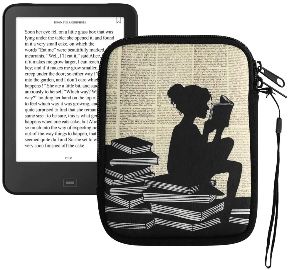 Pouzdro KW Mobile, motiv Girl And Books - KW5033517 - Univerzální pouzdro pro čtečky 6" - vícebarevné