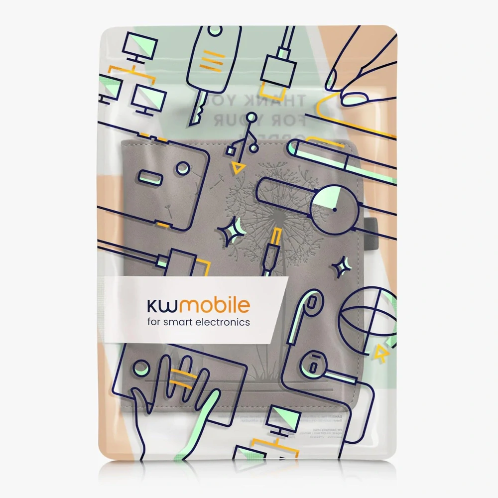 Pouzdro KW Mobile - Dandelion Love - 23RX001C - pro Pocketbook 700 Era / 700 Era Color - šedé