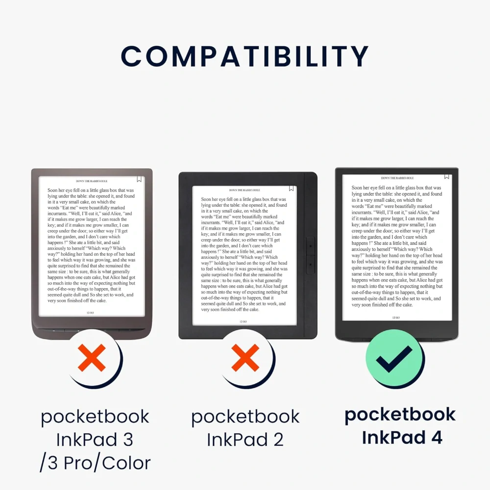 Pouzdro KW Mobile - Brushed Heart - KW6164401 - pro Pocketbook 743G InkPad 4 / 743K3 Color 3 / 743C Color 2 - červené