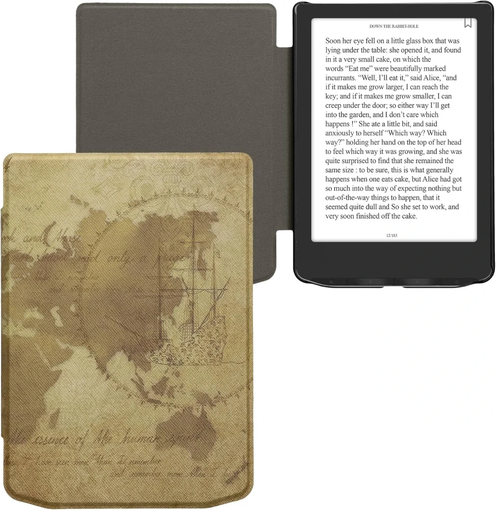 Pouzdro KW Mobile - Travel Vintage - 23RQ008C - pro Pocketbook 629 Verse / 634 Verse Pro / 634 Verse Color - vícebarevné