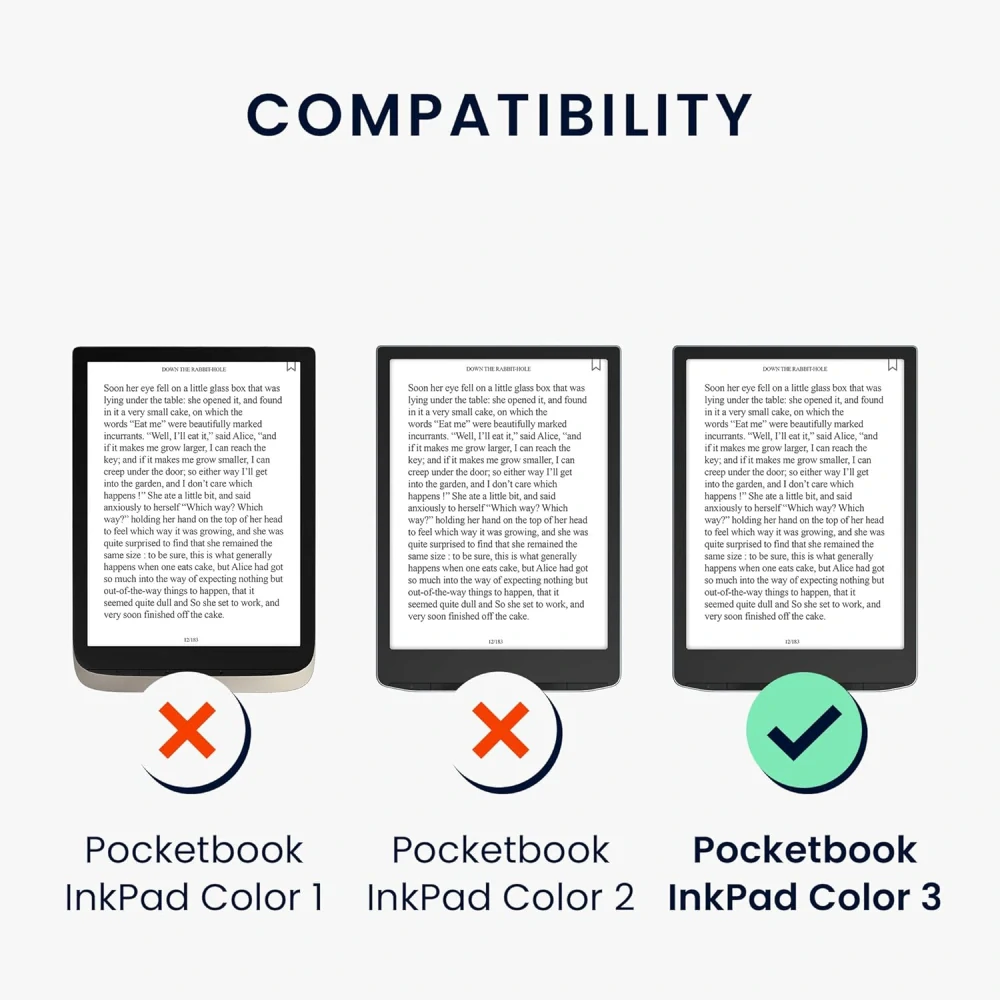 Pouzdro KW Mobile - Brushed Heart Grey - 23SA003C - pro Pocketbook 743G InkPad 4 / 743K3 Color 3 / 743C Color 2 - šedé