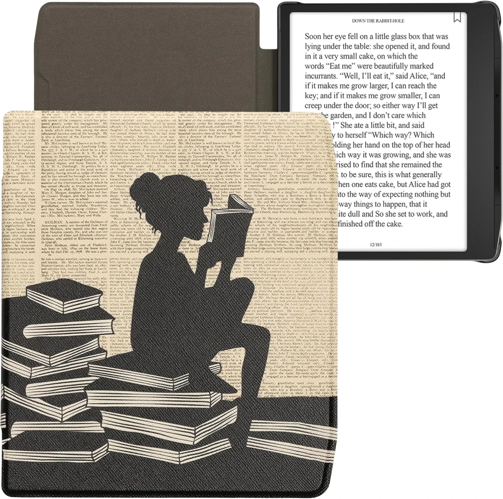 Pouzdro KW Mobile - Girl And Books - 23RT003C - pro Pocketbook 700 Era / 700 Era Color - vícebarevné