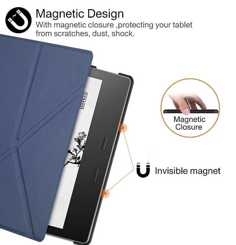 Obal Durable Lock Origami DLO-03 na Amazon Kindle Oasis 2 / 3 - tmavě modré