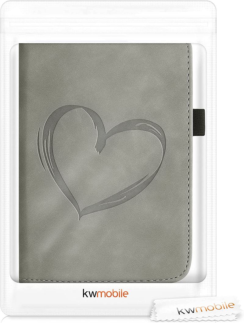 Pouzdro KW Mobile - Brushed Heart - KW5481704 - pro Pocketbook 616/617/627/628/632/633 - šedé