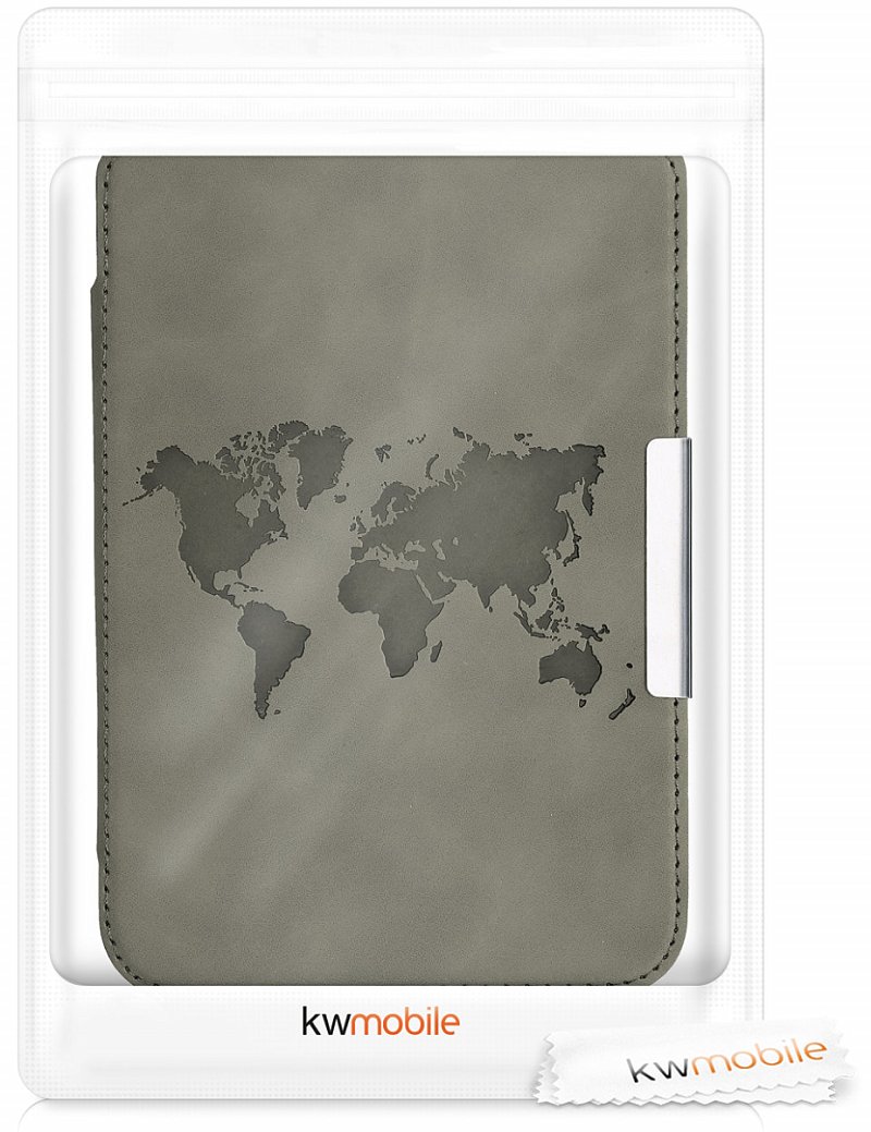 Pouzdro KW Mobile - Travel Outline - KW5022807 - pro Pocketbook 616/617/627/628/632/633 - šedé