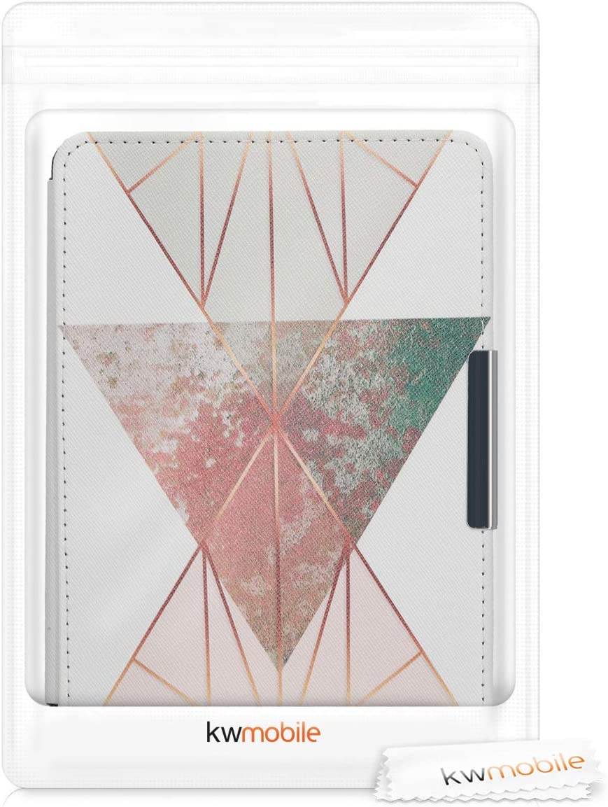 Pouzdro KW Mobile - Triangular Shapes - KW2313540 - pro Amazon Kindle Paperwhite 1/2/3 - bílé, růžové