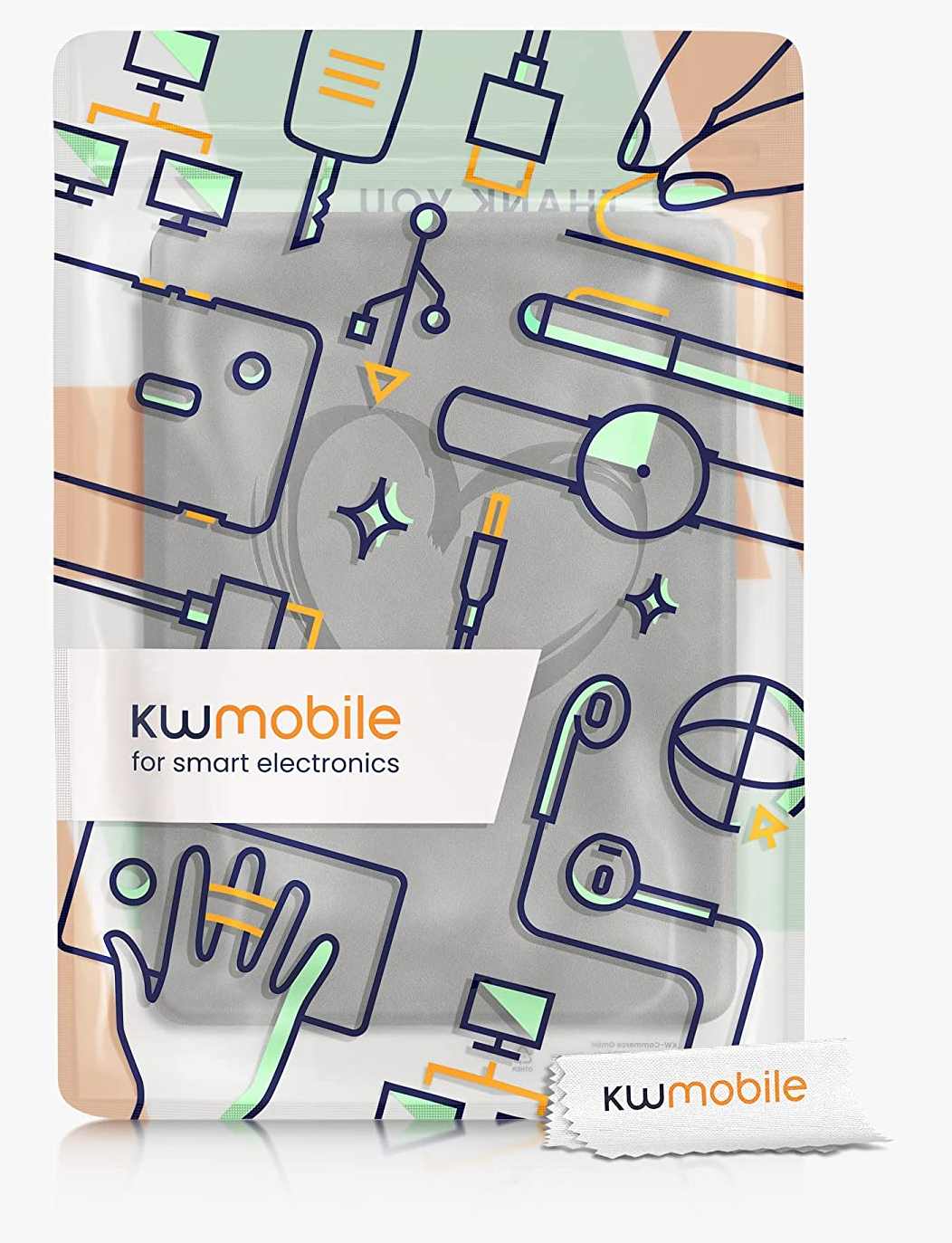 Pouzdro KW Mobile - Brushed Heart - KW5625703 - pro Amazon Kindle Paperwhite 5 (2021) - šedé