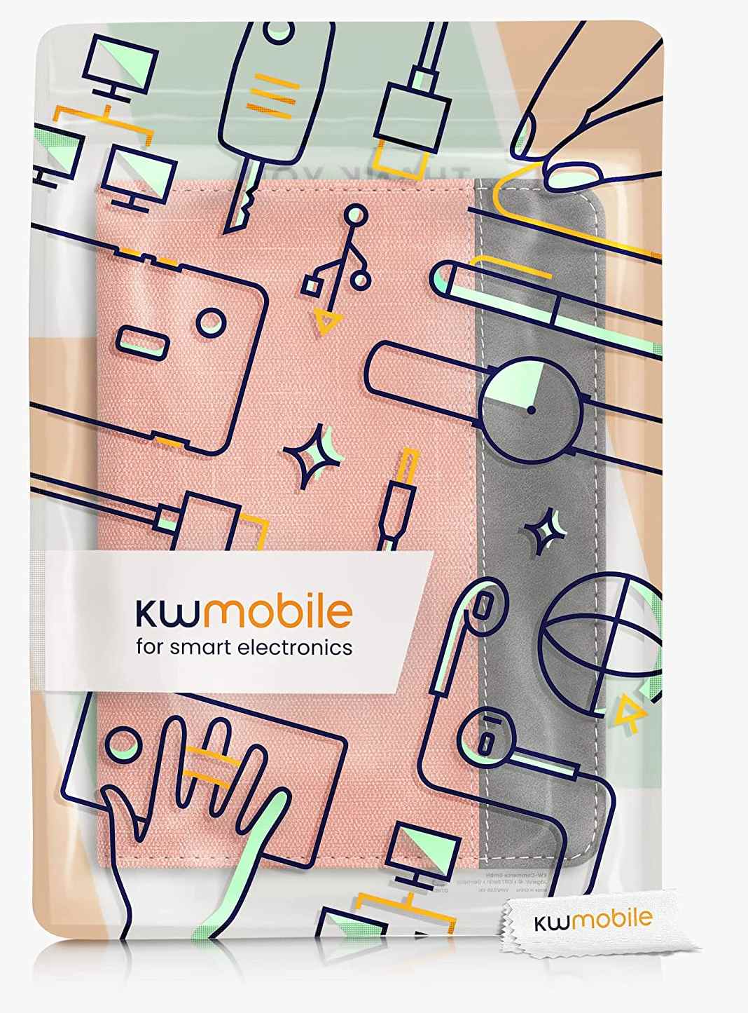 Pouzdro KW Mobile Double Leather - KW5626107 - pro Amazon Kindle Paperwhite 5 (2021) - šedá, růžová