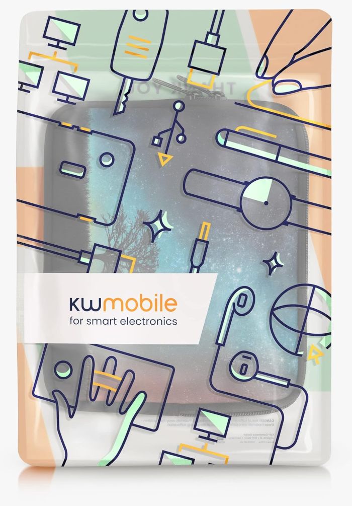 Pouzdro KW Mobile Neoprene Zipper - KW5901501 - Univerzální pouzdro pro čtečky 6-7" - Cosmic Nature