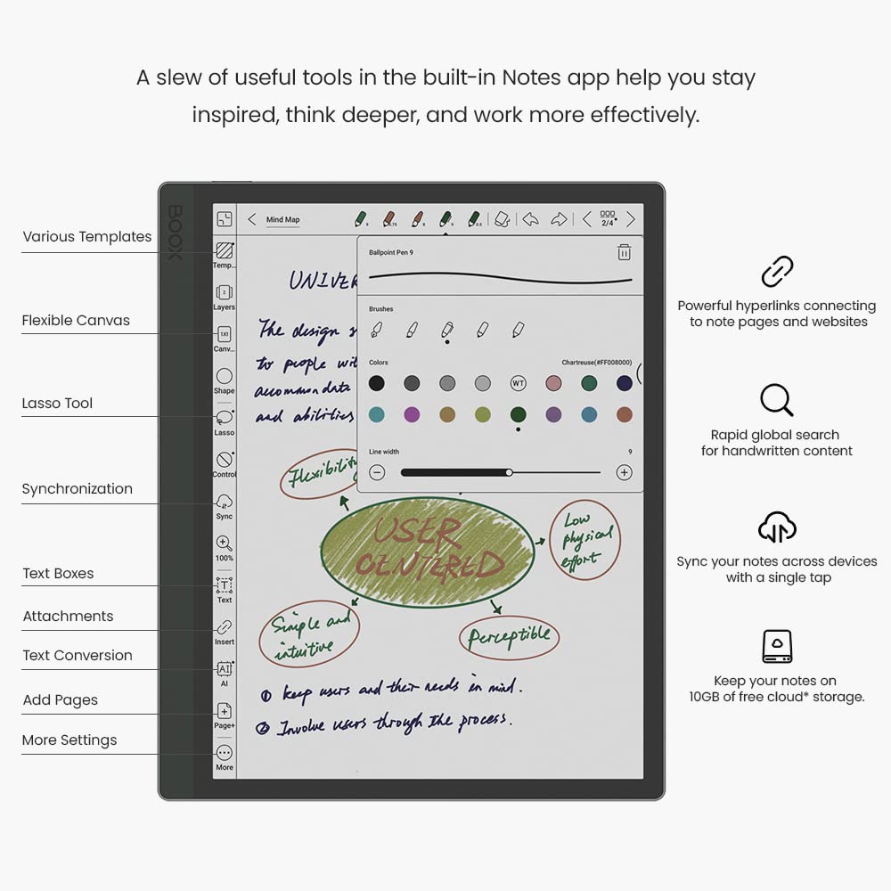 ONYX BOOX TAB ULTRA C PRO, 10,3", 128 GB, 16MP fotoaparát, podsvícená, Bluetooth, Android 12, E-ink displej, WiFi - černý
