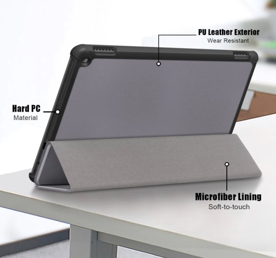 Durable Lock DLS-207 - pouzdro se stojánkem pro Amazon Kindle Fire HD 10 - černé (11.gen, 13.gen.)