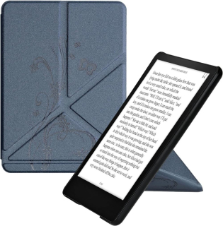 Pouzdro KW Mobile - Origami Butterfly Tendril - KW5776406 - pro Amazon Kindle Paperwhite 5 (2021) - tmavě modré