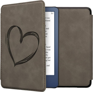 Pouzdro KW Mobile - Brushed Heart - KW5999001 - pro Amazon Kindle 2022 - šedé